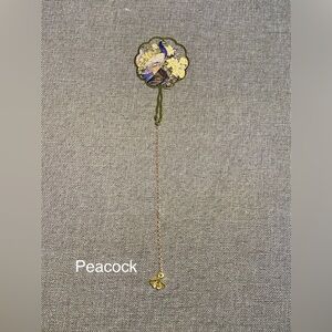 Elegant Peacock Bookmark or Hanging Decor.